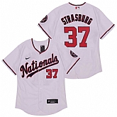 Nationals 37 Stephen Strasburg White Nike 2020 Flexbase Jersey,baseball caps,new era cap wholesale,wholesale hats